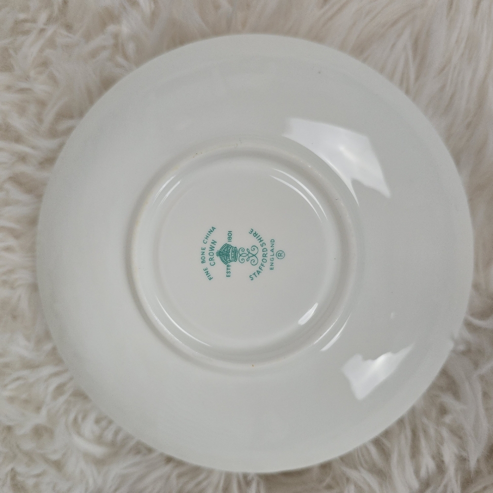 Crown Staffordshire Vintage 3 piece Cup, Saucer, and Dessert Plate - Picture 10 of 14